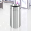 New Yorker Waste Receptacle with Open Dome Top in Satin Aluminum - 12 Gal 