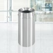 New Yorker Waste Receptacle with Funnel Top in Satin Aluminum - 12 Gallon 