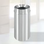 New Yorker Waste Receptacle with Funnel Top in Satin Aluminum - 16 Gallon