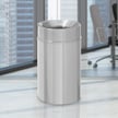 New Yorker Waste Receptacle with Funnel Top in Satin Aluminum - 33 Gallon 