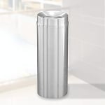 New Yorker Waste Receptacle with Tip Action Top in Satin Aluminum - 12 Gallon