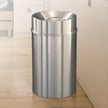 New Yorker Waste Receptacle with Tip Action Top in Satin Aluminum - 33 Gallon 