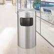 New Yorker Waste Receptacle with Flat Top in Satin Aluminum - 10 Gallon 