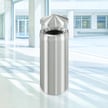 New Yorker Waste Receptacle with Canopy Top in Satin Aluminum - 12 Gallon 