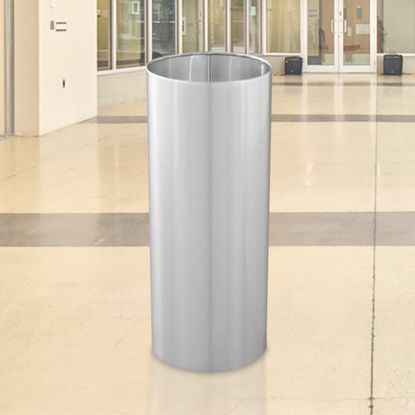 Satin Aluminum Metal Trashcan 