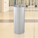 Metal Wastebasket with Satin Aluminum finish