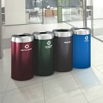 Multi-Color 41-Gallon Glaro VALUE SERIES Four-Stream Recycling Station - Configurable