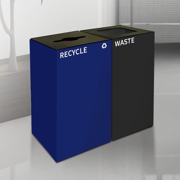 Comes as Shown: 'Recycle' in blue and 'Waste' in black 