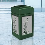 42-Gallon Trash Receptacle with Decorative Stainless Steel Panels - Configurable