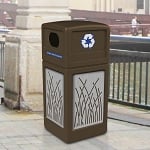 42-Gallon Recycling Receptacle with Decorative Stainless Steel Panels - Configurable