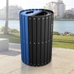 Split Two-Stream Recycling and Waste Barrel with Lift-Off Lid - Custom 