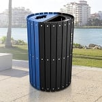 Split Two-Stream Recycling and Waste Barrel with Lift-Off Lid - Configurable