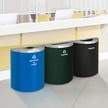 Glaro XL Half-Round Multi-Color Triple Waste & Recycling Station - Custom 