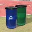 Stadium 35 Gallon Perforated Waste and Recycling Station 