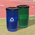 Stadium 35 Gallon Perforated Waste and Recycling Station - Configurable