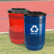 Stadium 55 Gallon Perforated Waste and Recycling Station 