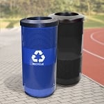 Stadium 20 Gallon Perforated Waste and Recycling Station 