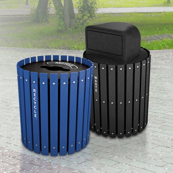 Recycling and Waste Barrel Combo 