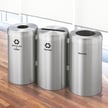 23-Gallon Glaro Three-Stream Recycling Station in Satin Aluminum 