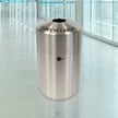 39 gallon bin with brushed stainless steel finish 