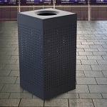 Celestial Black Finish Square Receptacle with Perforated Holes - 25 Gallons