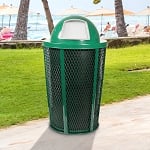 Expanded Metal Outdoor Waste in GREEN | Dome Top with Liner