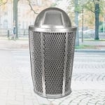 Expanded Metal Outdoor Waste in GALVANIZED | Dome Top with Liner