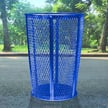 Expanded Metal Outdoor Waste Bin in Blue 