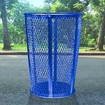 Expanded Metal Outdoor Waste in BLUE