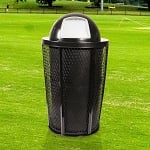 Expanded Metal Outdoor Waste BLACK | Dome Top with Liner