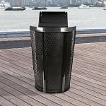 Expanded Metal Outdoor Waste in BLACK | Swing Top with Liner