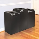 GeoCube Three-Stream Recycling Station | Charcoal