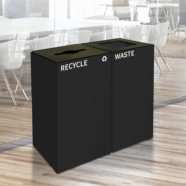 GeoCube Two-Stream Recycling Station | Double Charcoal 