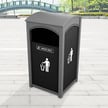 <center><font color="#669933"><b>Optional hinged flap-doors available. </b></font>Please contact us for more info.<br>Pictured: Amherst Sideload Single Waste Container 