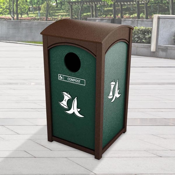 <center><font color="#669933"><b>Optional hinged flap-doors available. </b></font>Please contact us for more info.<br>Pictured: Amherst Sideload Single Compost Container 