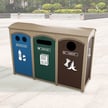 <center><font color="#669933"><b>Optional hinged flap-doors available. </b></font>Please contact us for more info.<br>Pictured: Amherst Sideload Triple Recycling Station 