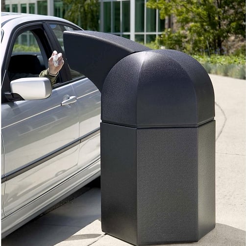 Drive-through chute for easy drive-by disposal 