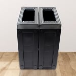 Evolve Two-Stream Cube Slim Recycling Station in Black