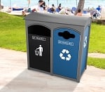 Amherst Sideload Double Recycling Station | Zephyr - Configurable