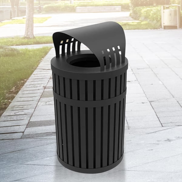 Waste Bin with Full Opening Canopy Lid 