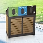 Montclair Triple Recycling & Waste Station - Configurable