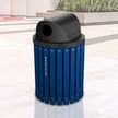 Canopy Lid Barrel in Black with Waste labels 