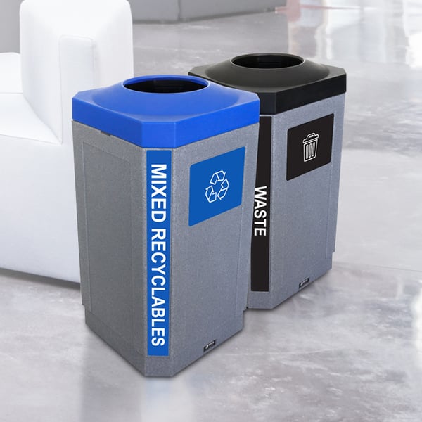 The Octo Indoor Two-Stream Recycling & Waste Combo 