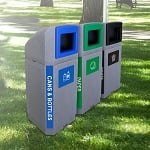 The Octo Outdoor Three-Stream Recycling Station - Configurable