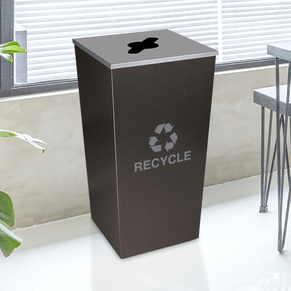 The Metro Recycling Receptacle in Hammered Charcoal 