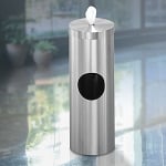 Disinfecting Wipe & Trash containers in Satin Aluminum