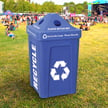 Recycle Bin I with Pyramid Lid in Blue 