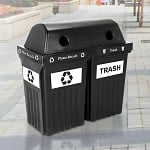 Recycle & Trash Bin IV Indoor-Outdoor Bin - Double - Configurable