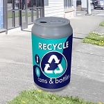 Big Can Recycler - 'Polar Blue' Cans & Bottles Recycling