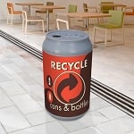 Big Can Recycler - 'Retro Orange' Cans & Bottles Recycling